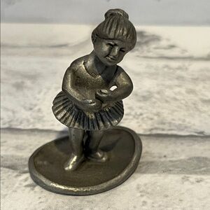 Elegant Silver Ballet Dancer pewter by Schmid vintage